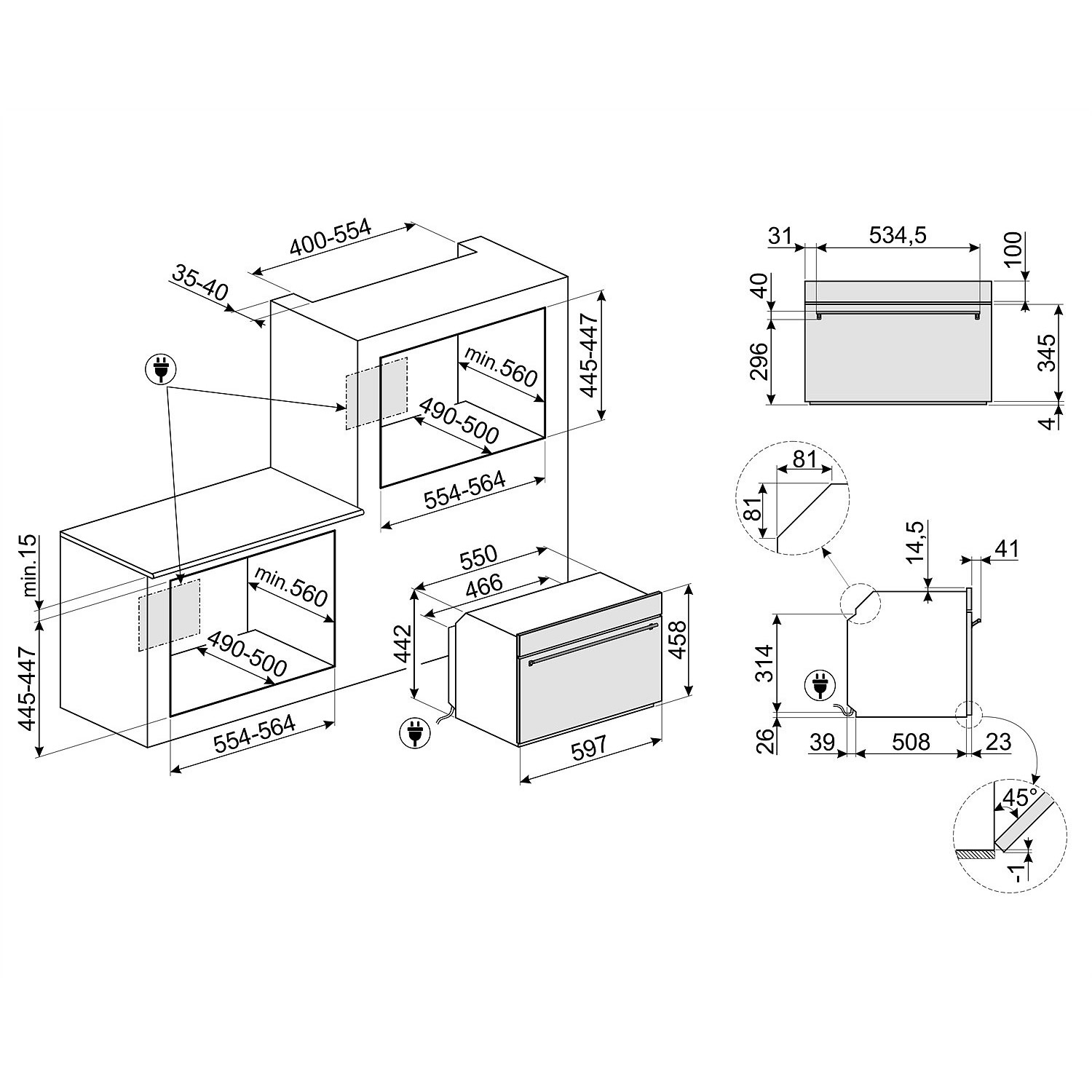 HORNO COMBINADO MICROONDAS SMEG 60CM  SF4390MCX